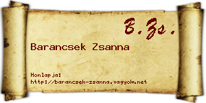 Barancsek Zsanna névjegykártya